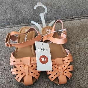 Cat & Jack Orange Sandals with Woven Design